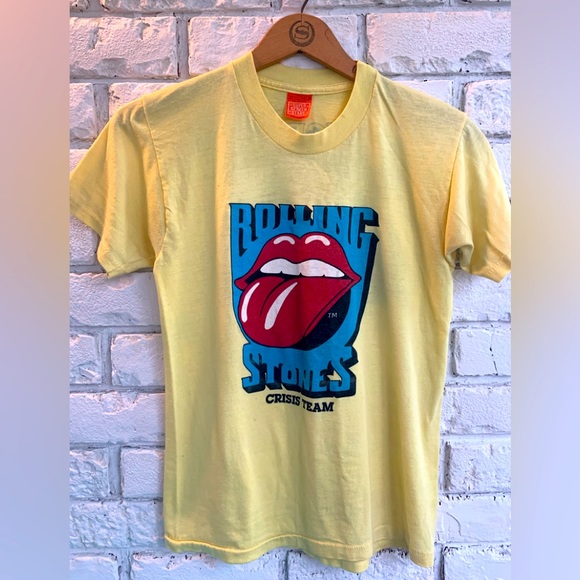 super screen stars Other - Rare 1981 Rolling Stones CRISiS TEAM Tangerine Bowl single stitch tee shirt
